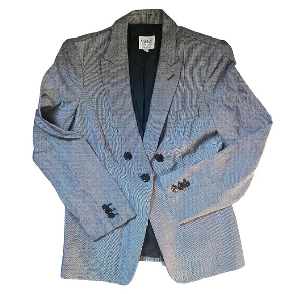 Armani Collezioni Gray Two Piece Suit Set (Blazer & Pants) Size US 6 - Picture 2 of 11